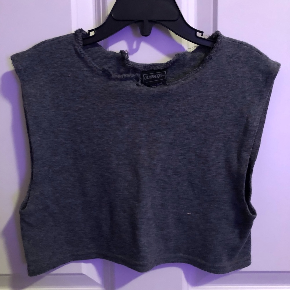 Gray Crop Top